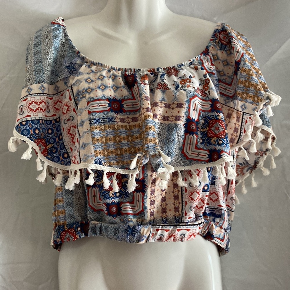 Boho Multi Colored Crop Top by Shein sz 1X
